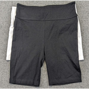Nordstrom Kids High Waisted Bike Shorts Two Pack Black-White Girls XL 14/16 NWT